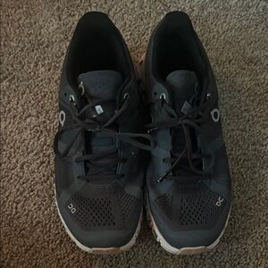 On Running Black/Dark Gray Athletic Shoes Lightweight Mesh
